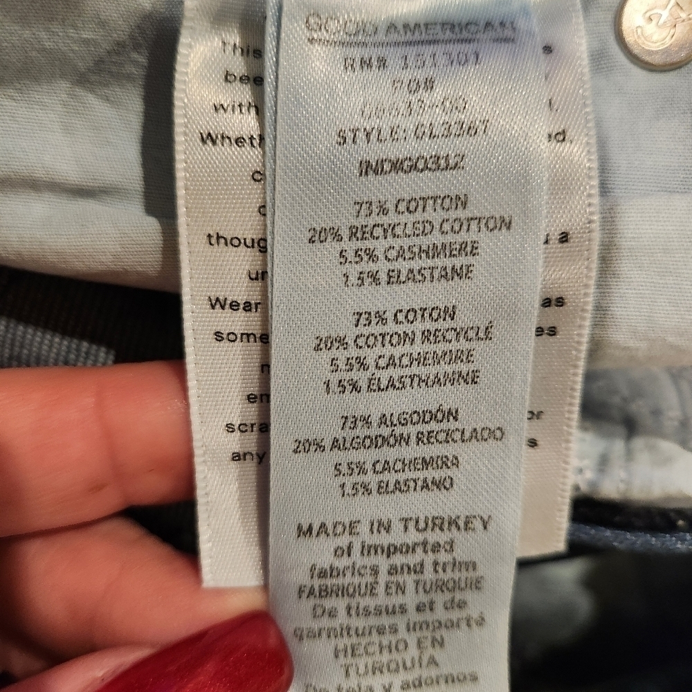GOOD AMERICAN NWT GOOD LEGS SKINNY CASHMERE JEANS INDIGO312 Size 0/25 - Picture 7 of 10